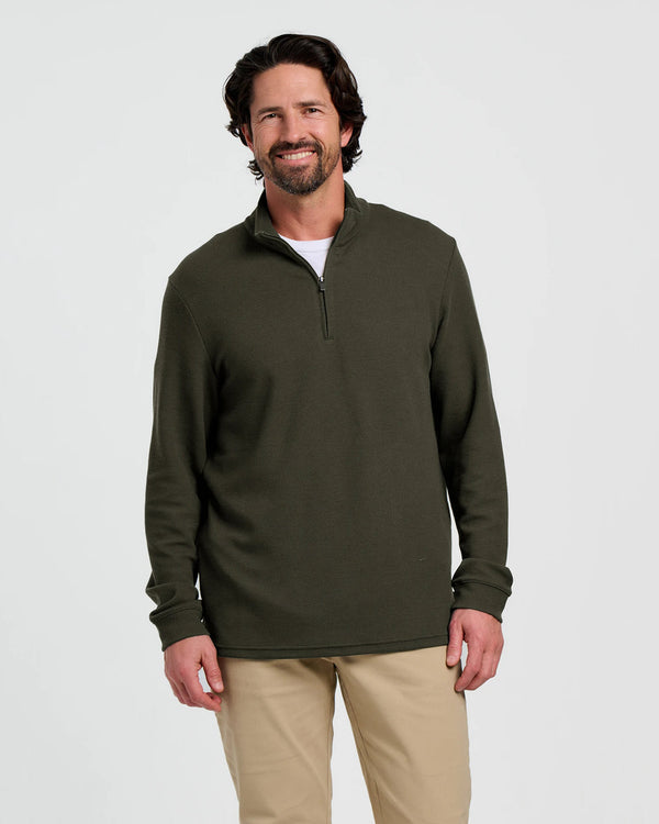 Men's Waffle Quarter Zip: Dark Forest