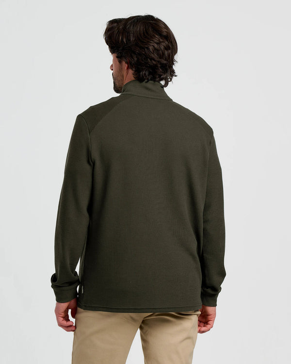 Men's Waffle Quarter Zip: Dark Forest