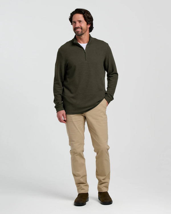 Men's Waffle Quarter Zip: Dark Forest