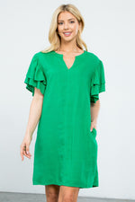 Flutters of Green Dress