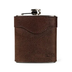 Campaign Leather Flask In Smoke