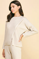 Front Slit Sweater Oatmeal
