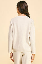 Front Slit Sweater Oatmeal