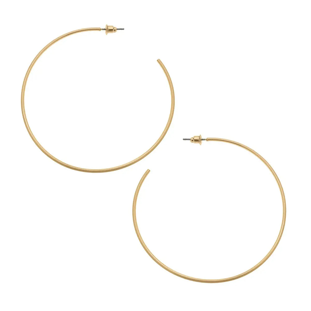 Gwen Hoop Earrings in Satin Gold