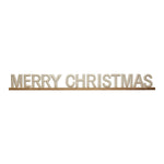 Fir Wood Hobnail Mantel Sign "Merry Christmas", White & Natural