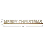 Fir Wood Hobnail Mantel Sign "Merry Christmas", White & Natural