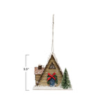 Paper A-Frame House Ornament w/ Faux Tree