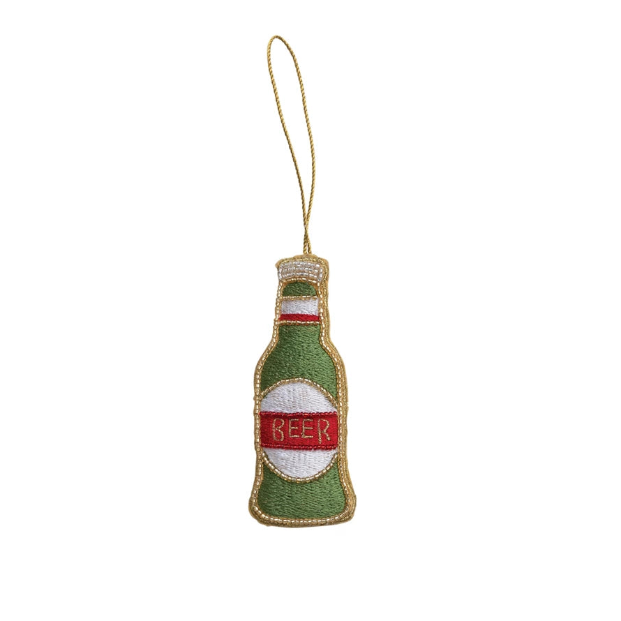 Fabric Beer Bottle Ornament