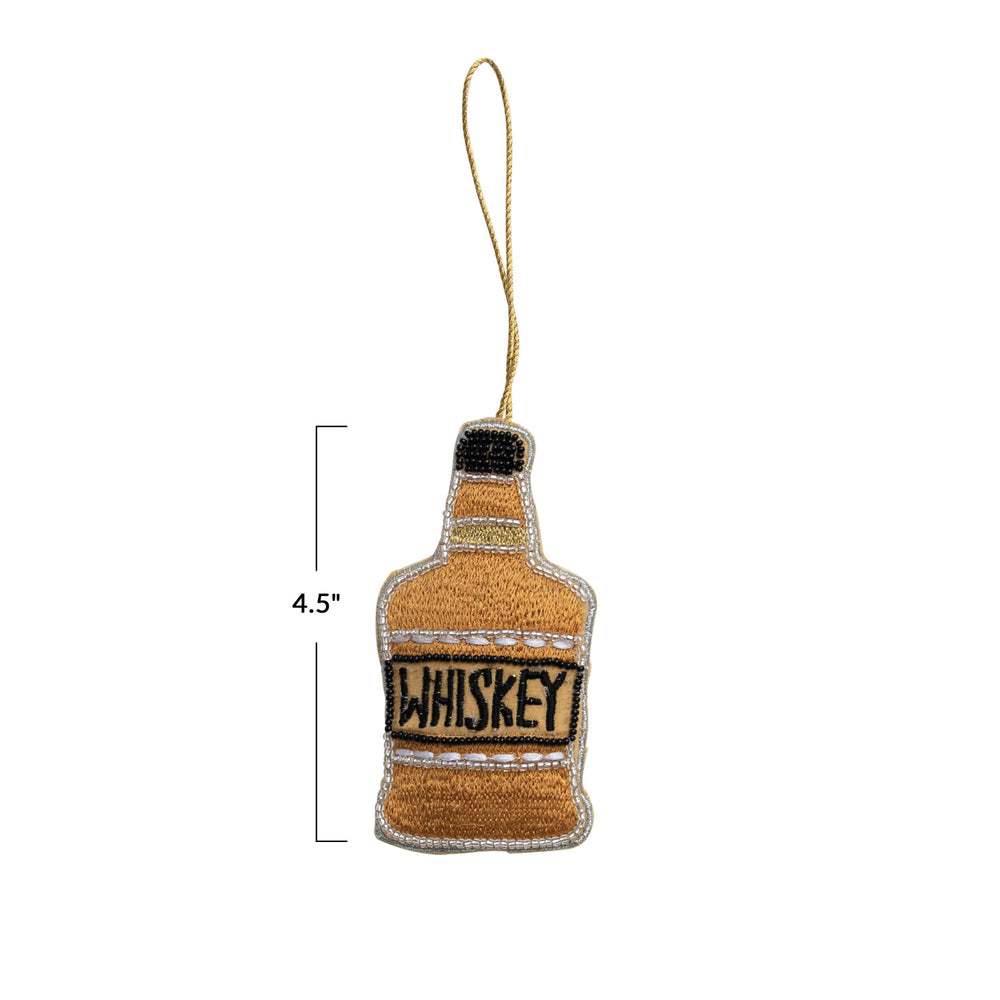 Fabric Whiskey Bottle Ornament