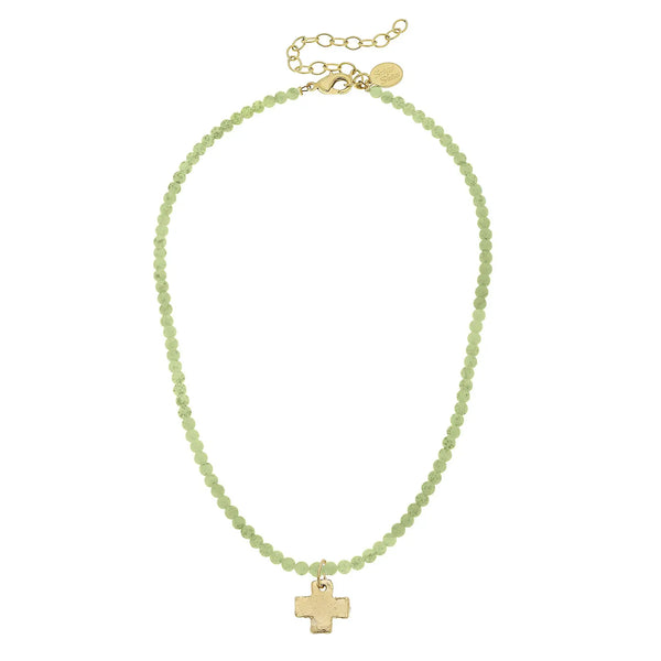 Light Green Alys Cross Necklace