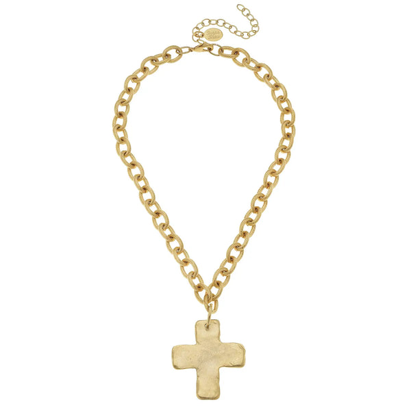 Large Gold Cross Necklace