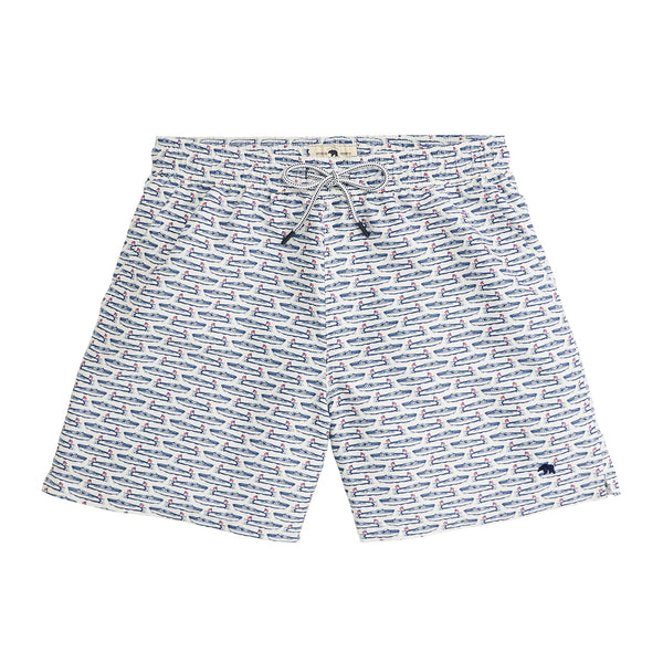 Float Your Boat Swim Trunk - White