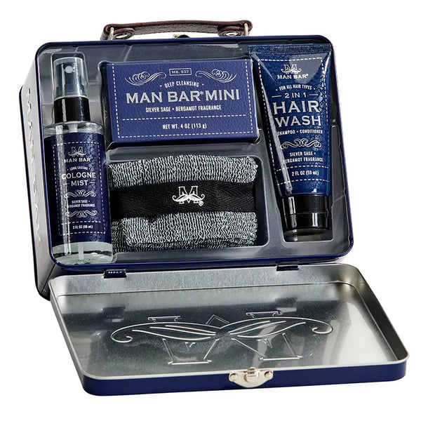 Man Bar Travel Tin Kit Silver Sage & Bergamot