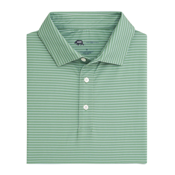 Scout Stripe Performance Polo - Shale Green