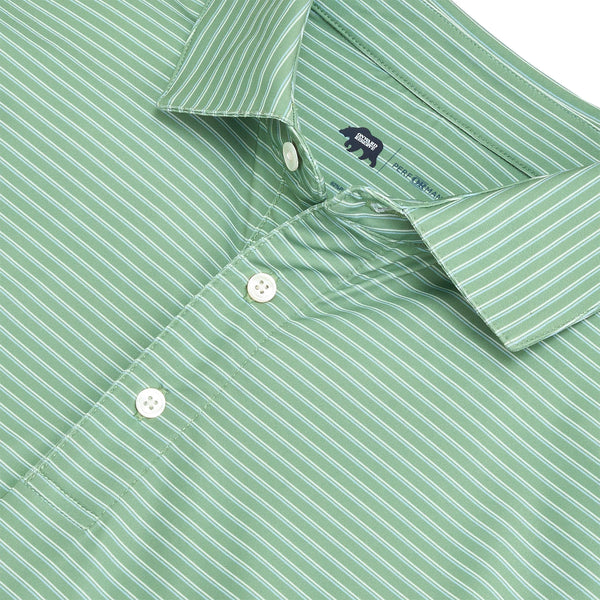 Scout Stripe Performance Polo - Shale Green