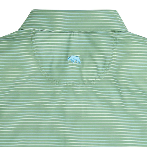 Scout Stripe Performance Polo - Shale Green