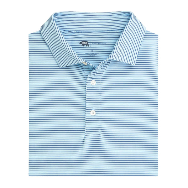 Birdie Stripe Performance Polo - Dutch Canal