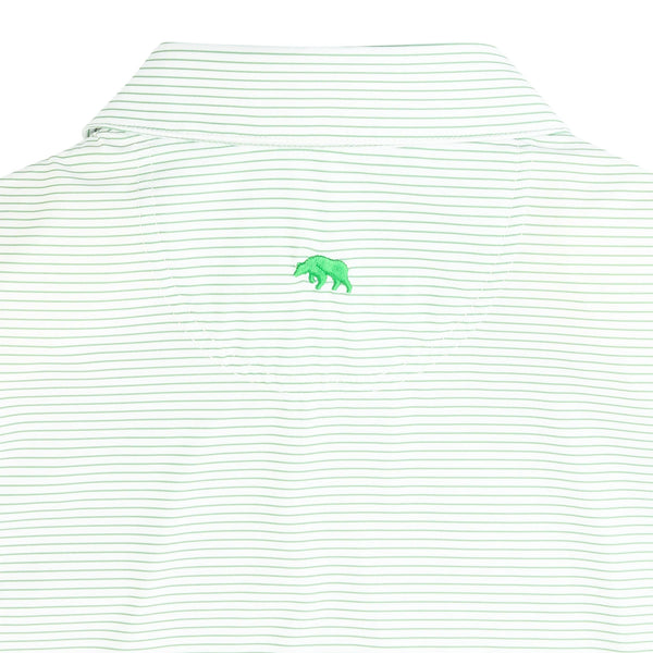 Birdie Stripe Performance Polo - Shale Green
