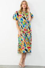 Multi Color Tiered Midi Dress