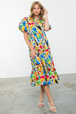 Multi Color Tiered Midi Dress