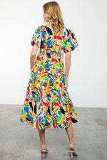 Multi Color Tiered Midi Dress