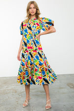 Multi Color Tiered Midi Dress