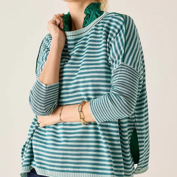 Catalina Crewneck Sweater Deep Ocean / Rain Stripe - One Size