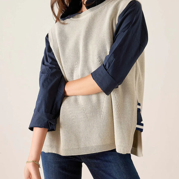 Camden Vest | Desert Palm with Striped Tab