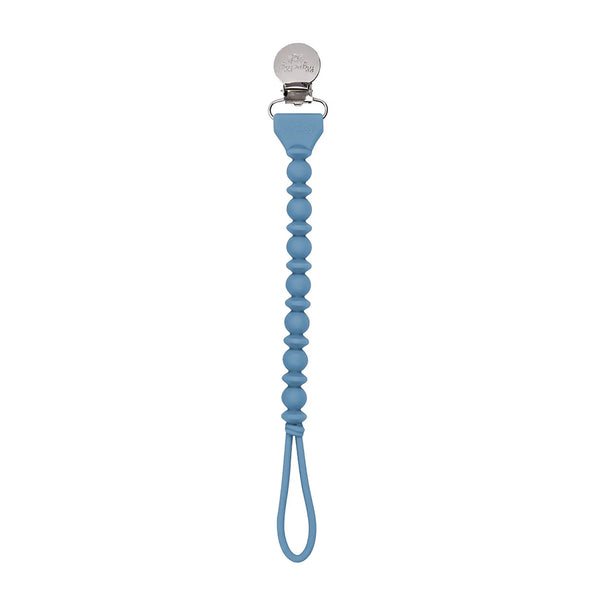 Sweetie Strap™ Silicone One-Piece Pacifier Clips - Blue Beaded