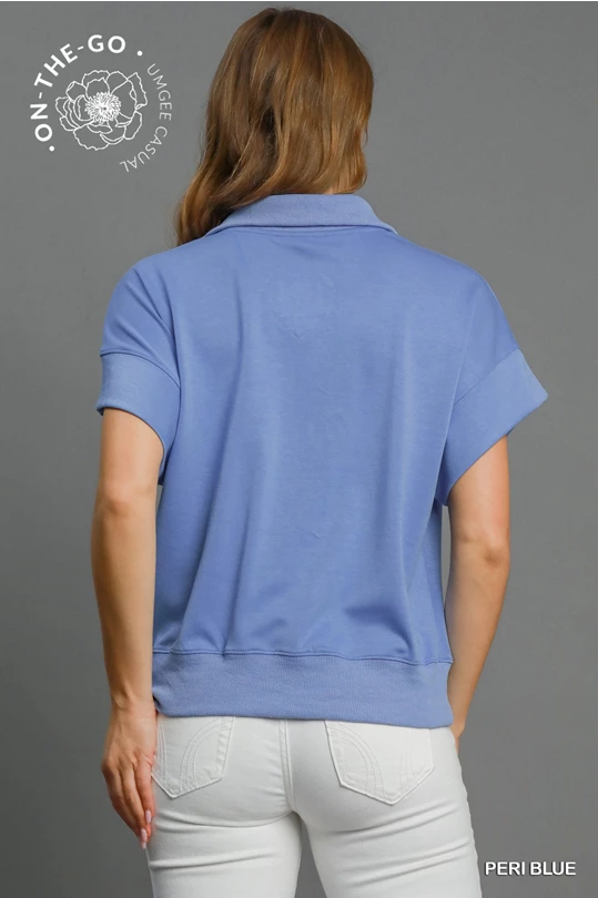 Luxeknit Relaxed Half-Zip Pullover Peri Blue