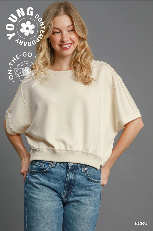 Lightweight Luxeknit Cropped Sweatshirt