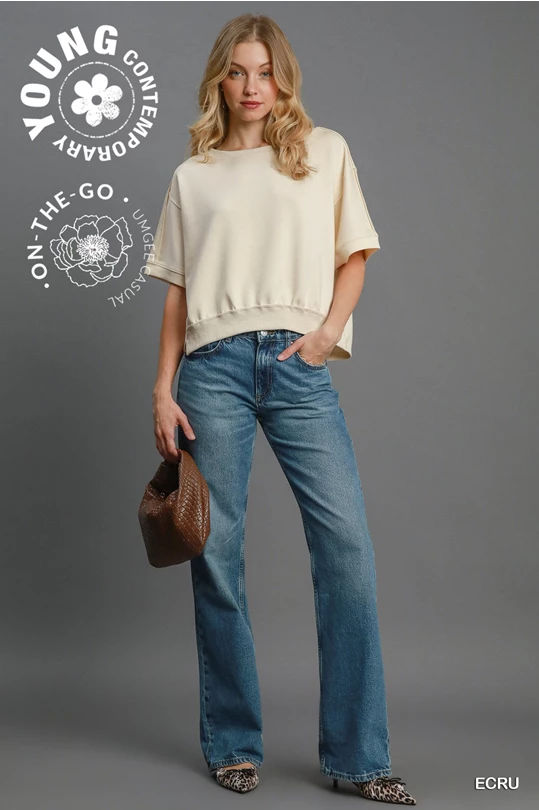 Lightweight Luxeknit Cropped Sweatshirt