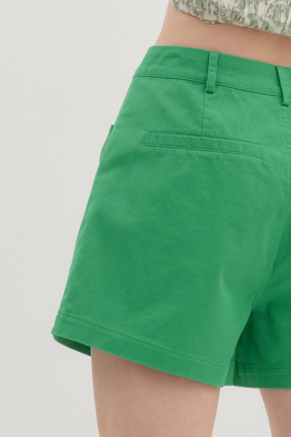 Green High Waisted Shorts