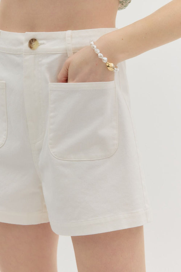 Off White High Waisted Shorts