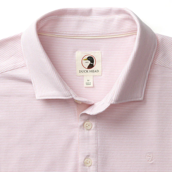 Hanover Pima Cotton Jersey Polo - Pale Pink