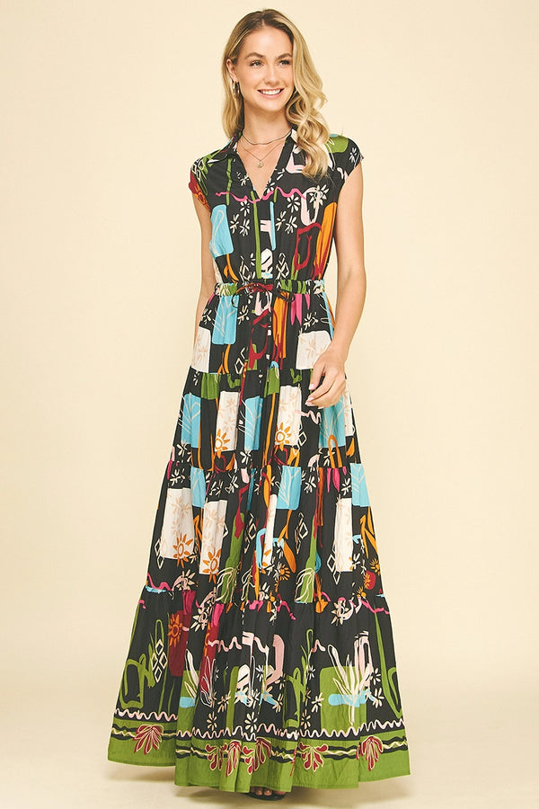 Multi Color Tiered Maxi Dress