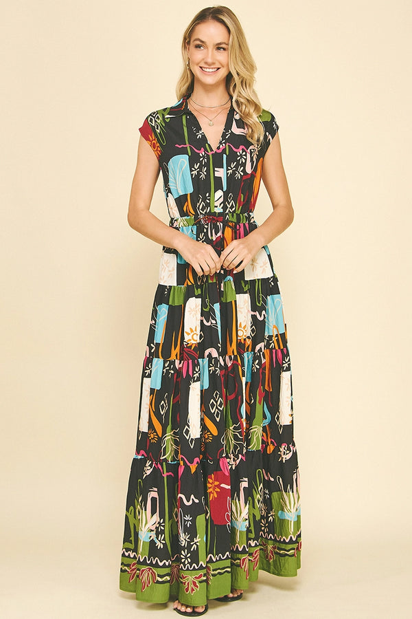 Multi Color Tiered Maxi Dress