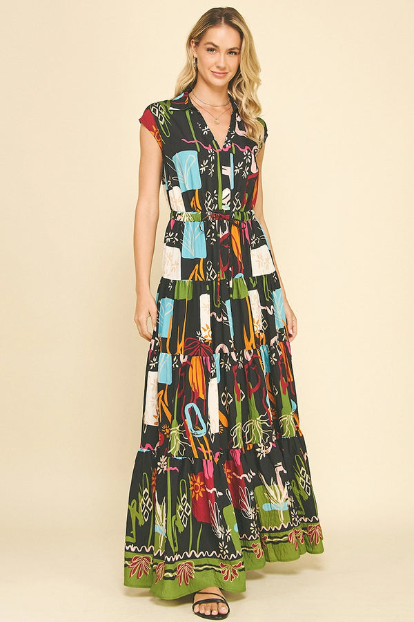 Multi Color Tiered Maxi Dress