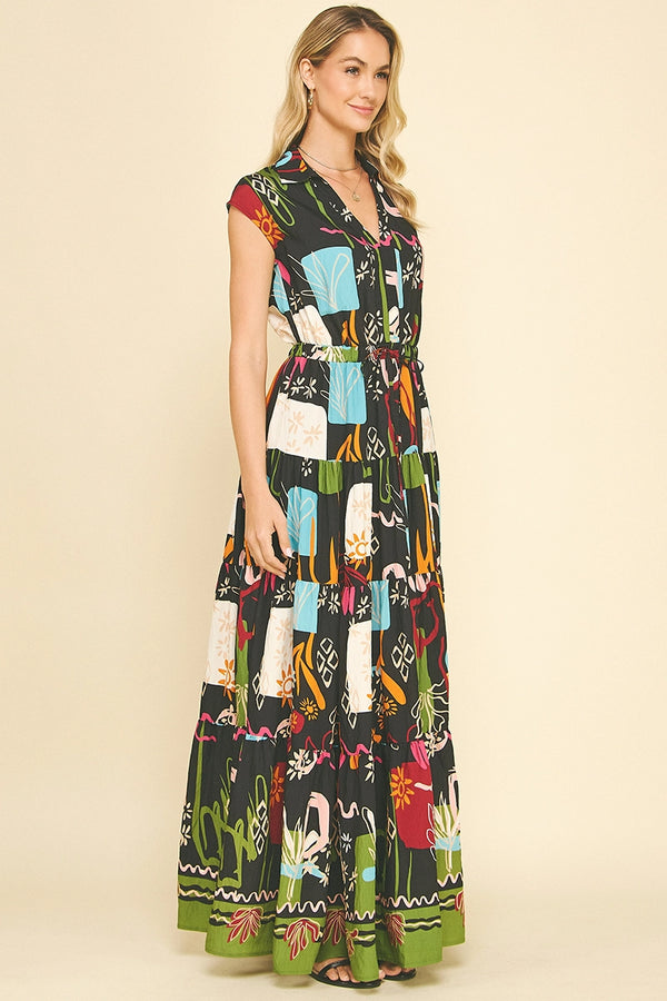 Multi Color Tiered Maxi Dress