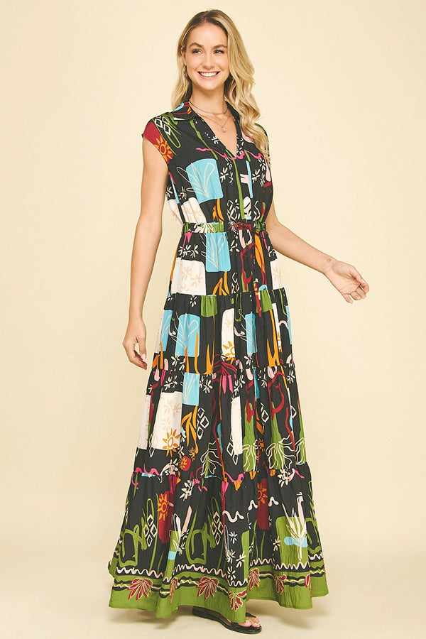 Multi Color Tiered Maxi Dress