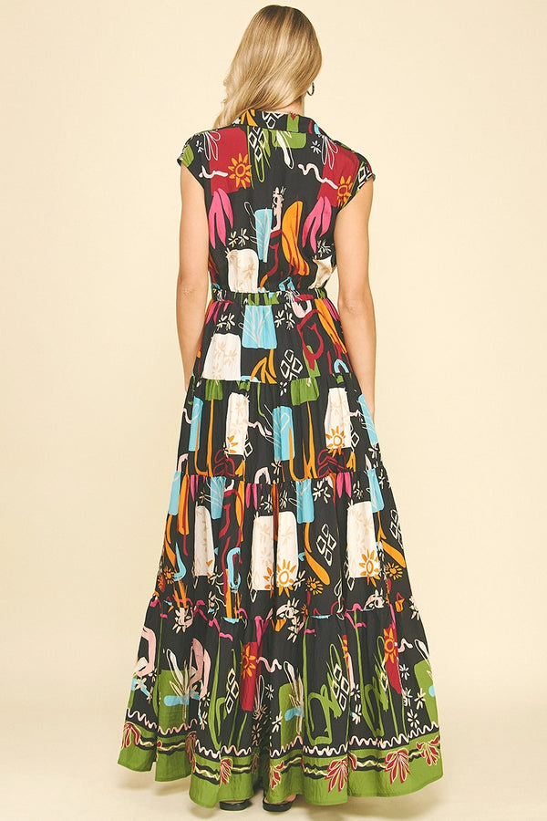 Multi Color Tiered Maxi Dress