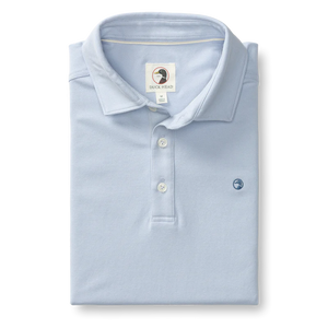 Hanover Pima Cotton Pique Polo - Heather Blue