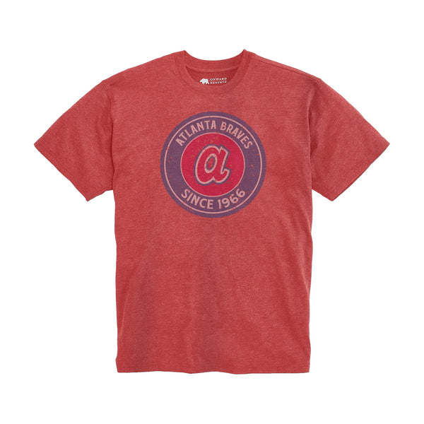 Atlanta Braves Cooperstown Vintage Wash Tee - Red