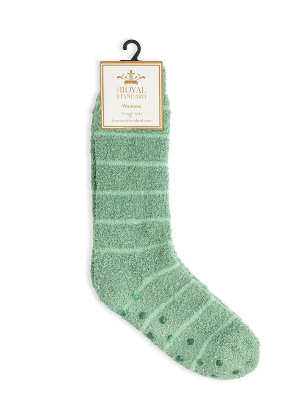 Women's Stripe Snuggle Socks Green One Size