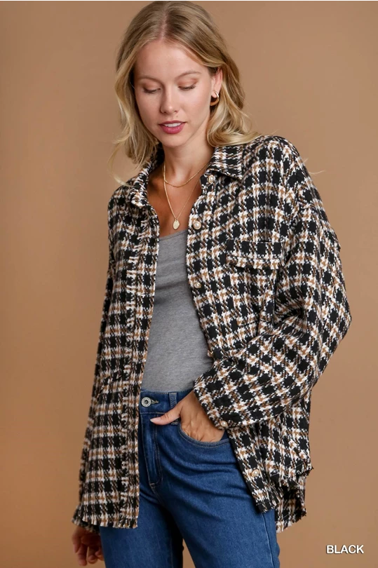 Tweed Button Down Jacket