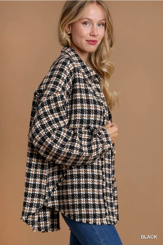 Tweed Button Down Jacket