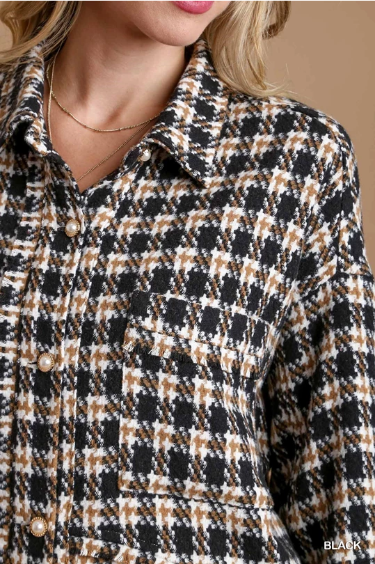 Tweed Button Down Jacket