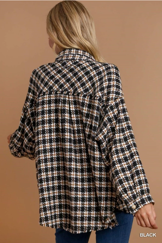 Tweed Button Down Jacket