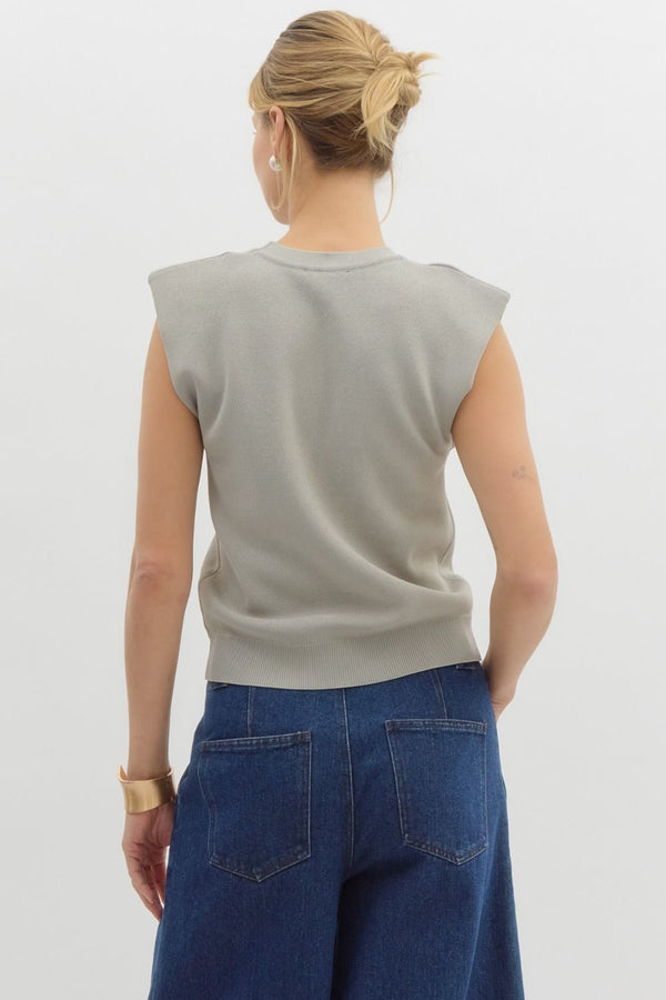 Solid Sweater Knit Muscle Top