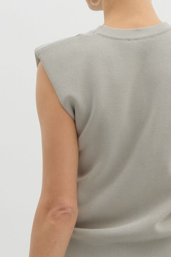 Solid Sweater Knit Muscle Top